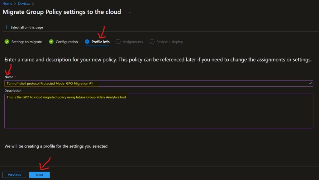 Migrate Group Policies GPOs to Intune Settings Catalog policy 12