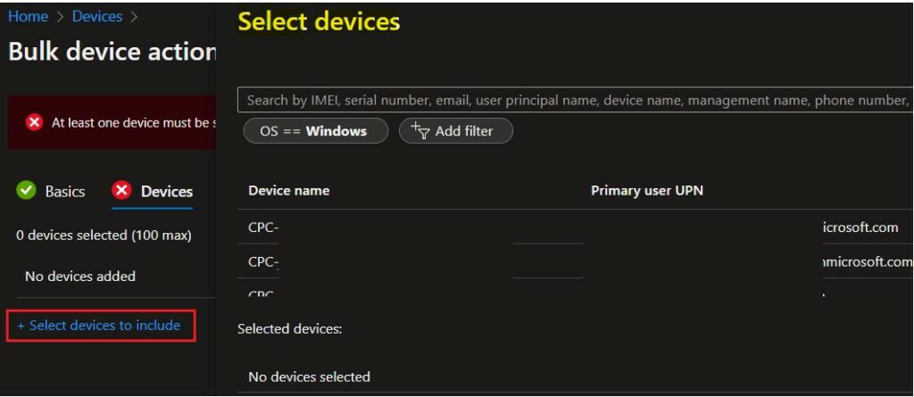 Perform Bulk Device Actions in Intune Remote Actions 1