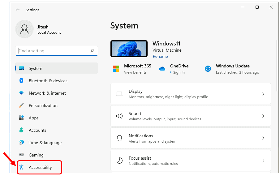 Windows 11 Accessibility Features Experience