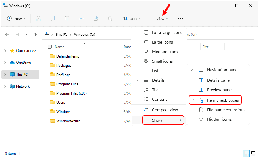 Windows 11 – Folder Options > View Turn On or Off File Explorer Check Boxes to Select Files Folders in Windows 11