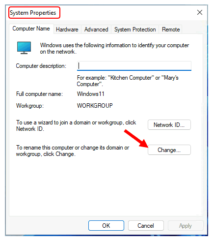 Rename PC in Windows 11