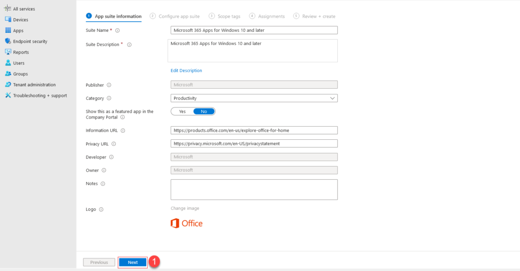 Create Office 365 ProPlus XML File - Creation of Microsoft 365 App