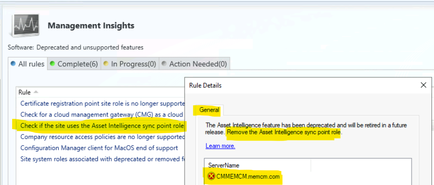 SCCM Unsupported Deprecated or Removed Features - Fig.5