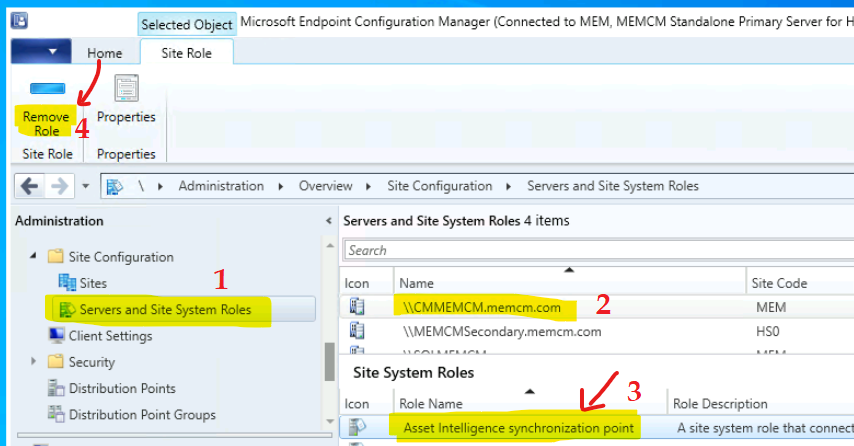 How to Remove SCCM Asset Intelligence Sync Point Role | SCCM Asset Intelligence Deprecation and Remove Asset Intelligence Sync Point Role 5