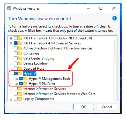 Enable Hyper-V in Windows Features on Windows 11 Cloud PC 2