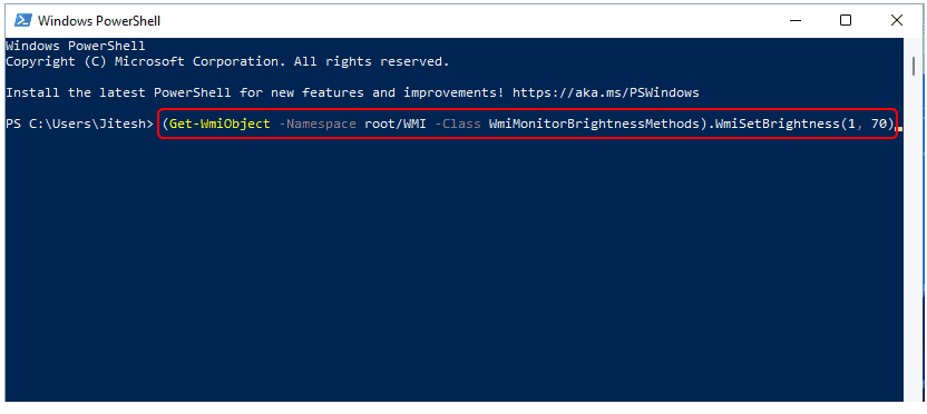 Adjust the Brightness – Windows 11 | PowerShell