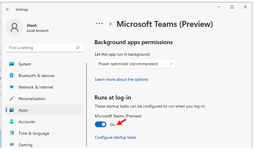 Enable or Disable Startup Apps in Windows 11 Startup Apps Runs at log-in | Turn On Off