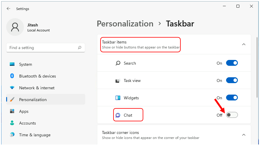 Remove Chat Button Microsoft Teams Chat from Taskbar