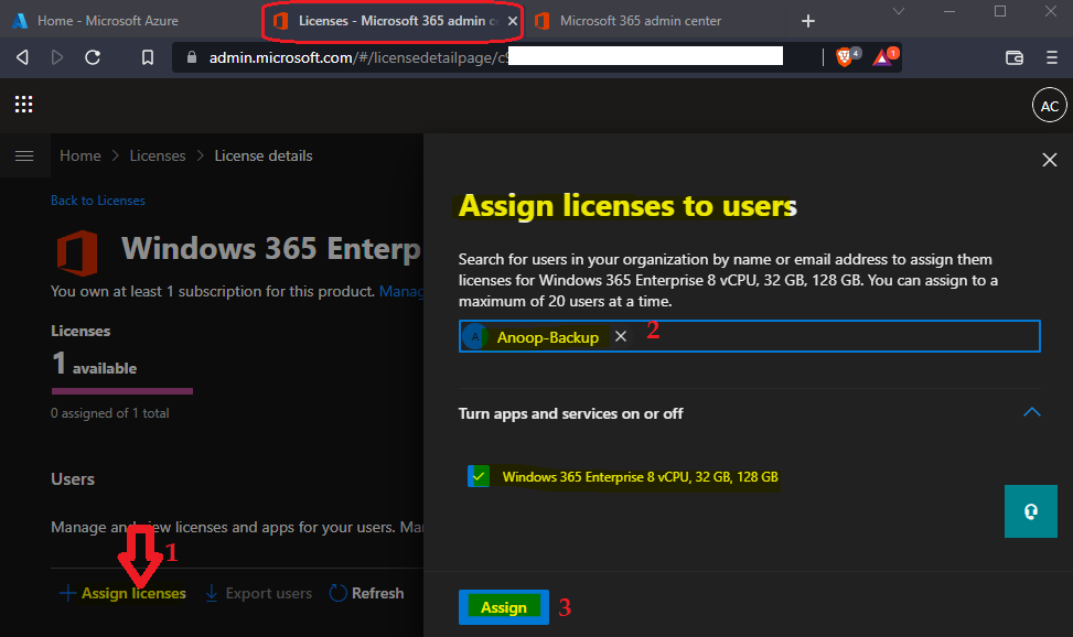 Windows 365 Cloud PC Licence Assignment to Users - Maximum Limit 20 Users at a Time 3