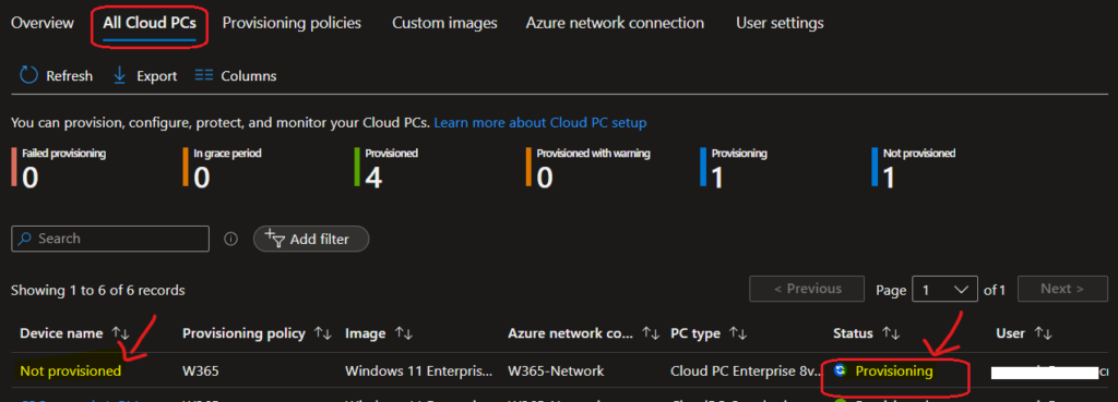 Windows 365 Cloud PC Provisioning