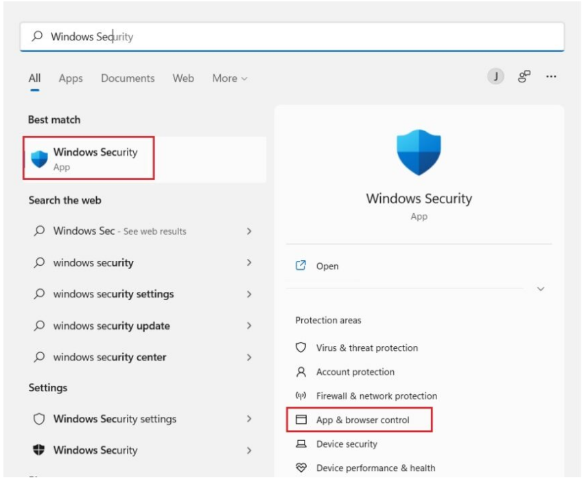 windows 11 app and browser control not working