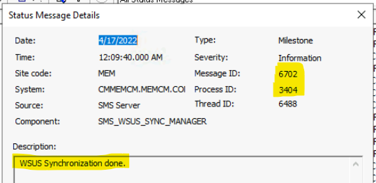 WSUS SYNC Completion Alert