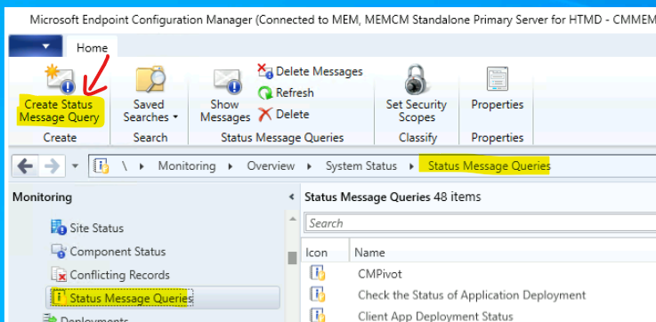 Create Custom SCCM Status Message Queries - Task Sequence Engine Status Message