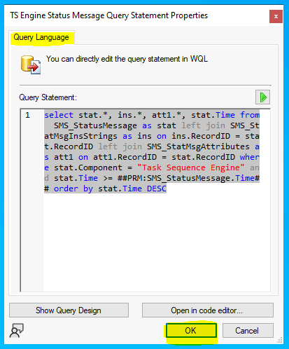 Create Custom SCCM Status Message Queries - Task Sequence Engine Status Message