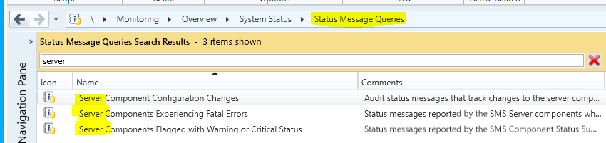 Status Message Queries are reported by the SMS Server component