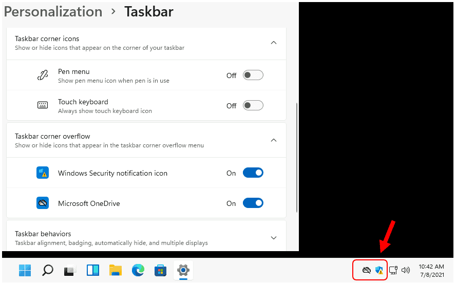 Hide or Show Icons in Windows 11 Taskbar Corner Overflow Menu from Settings 2