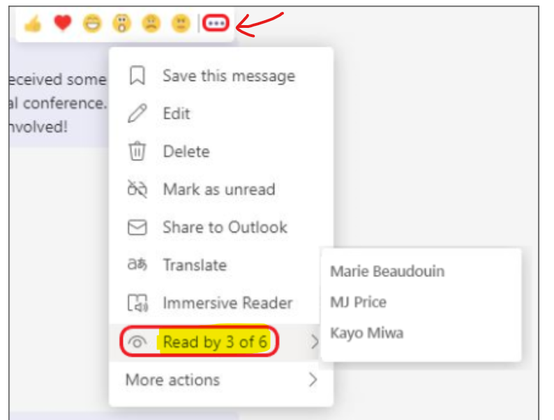 Best option to Disable or Enable Read Receipts in Microsoft Teams 10 Teams Group Chat Read Receipts - Pic Credit to Microsoft