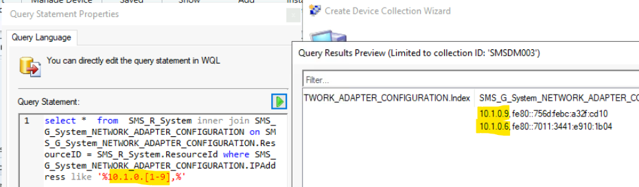 Create SCCM Collection Based on IP Address Default Gateway 8