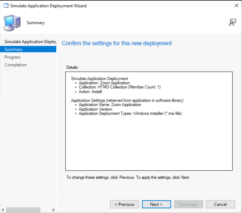 Simulate SCCM Application Deployments