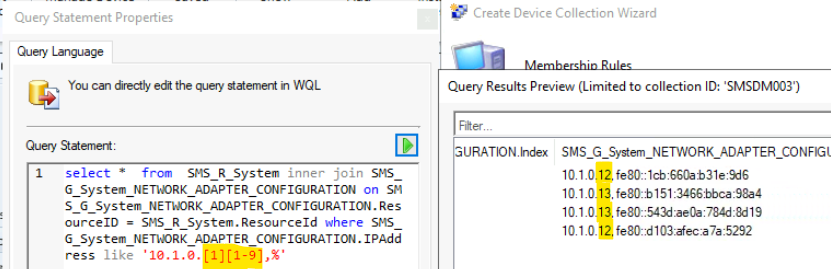 Create SCCM Collection Based on IP Address Default Gateway 9