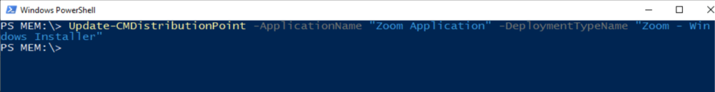 Update-CMDistributionPoint - Update Application Content Using PowerShell Commands