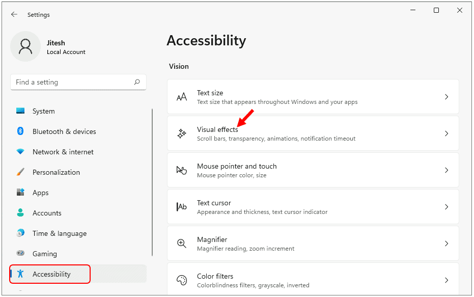 Turn On or Off Transparency Effects in Windows 11 2