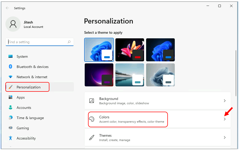 Turn On or Off Transparency Effects in Windows 11