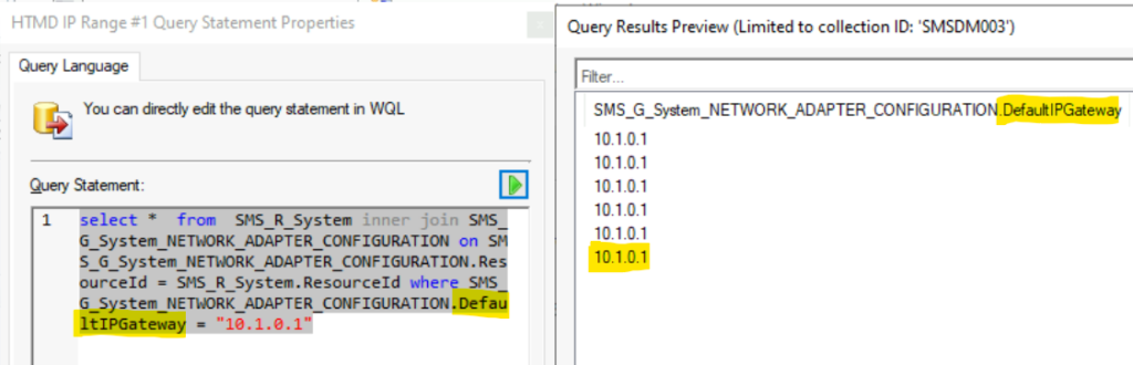 Create SCCM Collections Based on IP Address Default Gateway 6