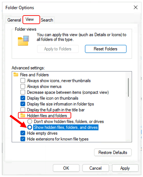 Enable or Disable to View Windows 11 Hidden Files 3