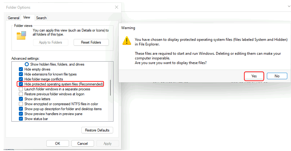 Enable or Disable to View Windows 11 Hidden Files 4