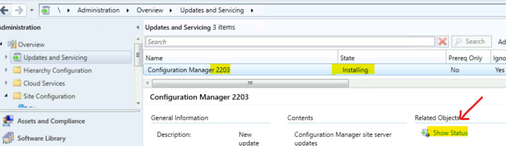 Monitor SCCM 2203 Upgrade