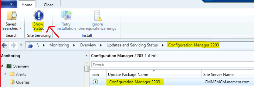 Monitor SCCM 2203 Upgrade