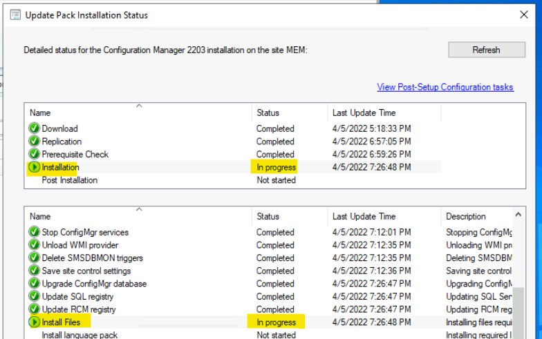 SCCM 2203 Upgrade Steps