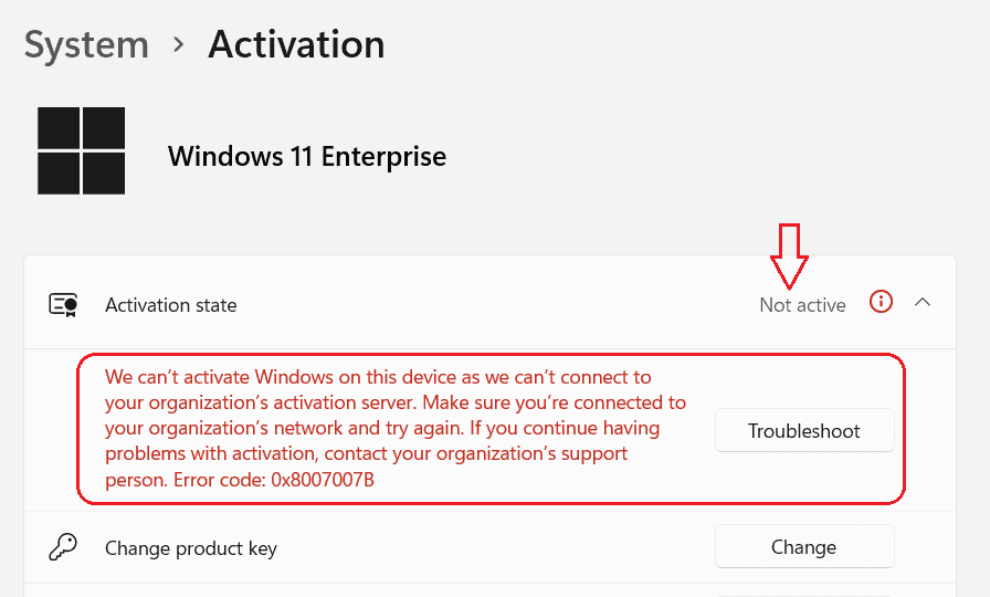 Activation State Not Active – Activate Windows 11 with Product Key