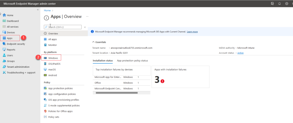 Creation of Microsoft 365 App in Endpoint Manager Admin portal - Create Office 365 ProPlus XML File