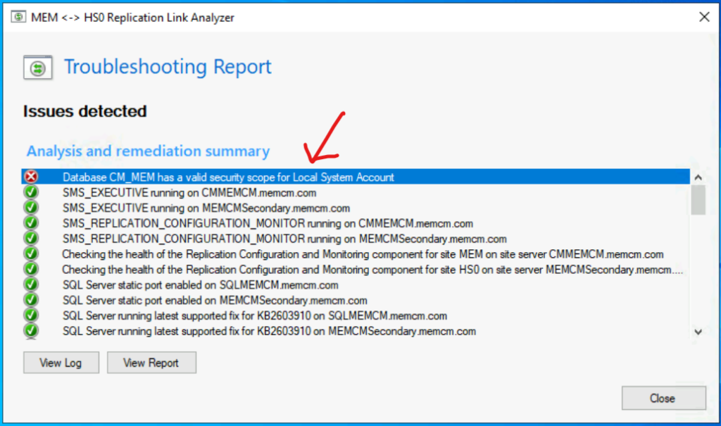 FIX SCCM SQL Replication Issues using Replication Link Analyzer