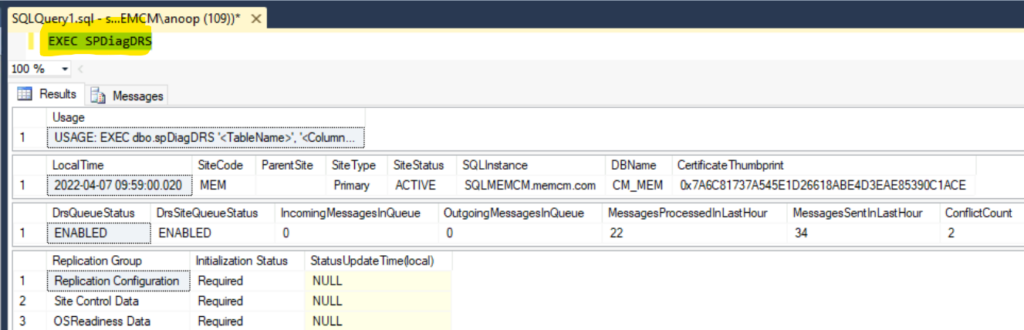 SQL Management Studio – SCCM Replication Troubleshooting