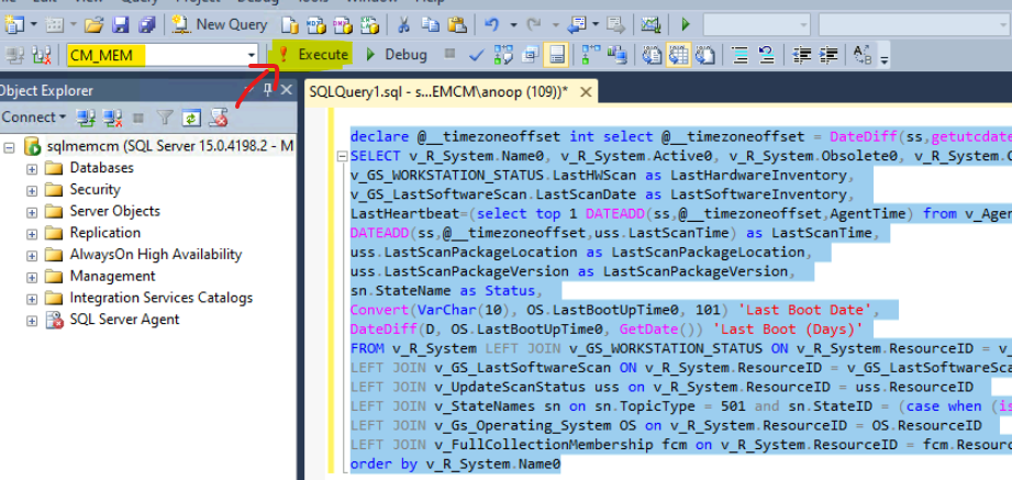 SQL Query for SCCM Client Last Scan Time SUP WSUS Scan CAB File Version Details 3