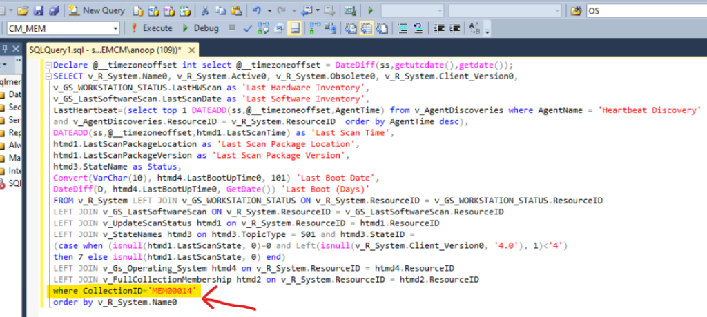 SCCMSQL Report for SCCM Client Last Scan Time SUP WSUS Scan CAB File Version Details