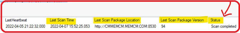 SCCMSQL Report for SCCM Client Last Scan Time SUP WSUS Scan CAB File Version Details 7