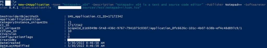 New-CMApplication Cmdlet – Create Script Deployment Type Using PowerShell for SCCM EXE Application 2