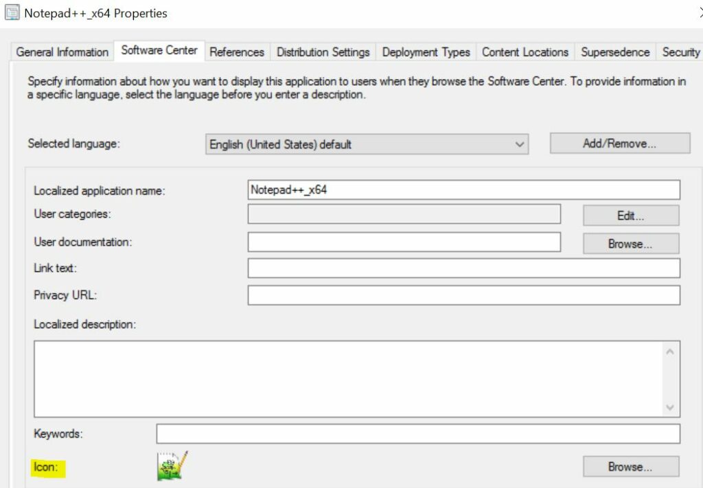 Notepad++ Application properties – Create Script Deployment Type Using PowerShell for SCCM EXE Application 5