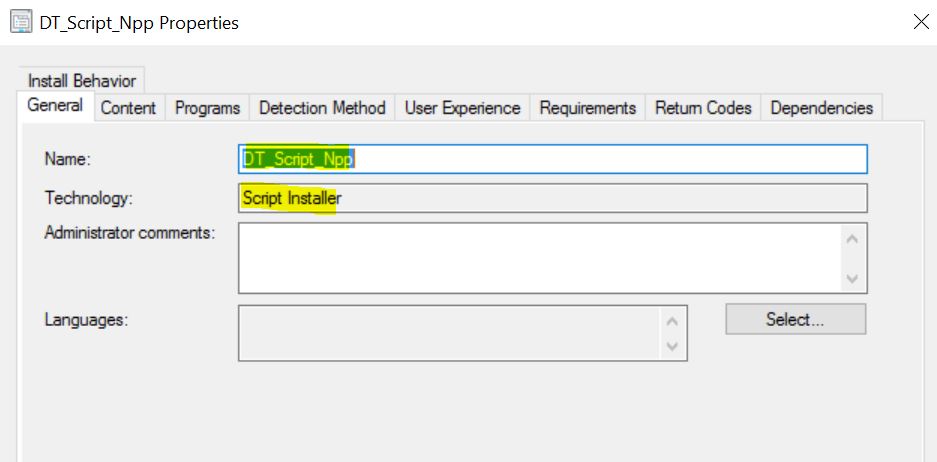 DT_Script_Npp properties – Create Script Deployment Type Using PowerShell for SCCM EXE Application 9