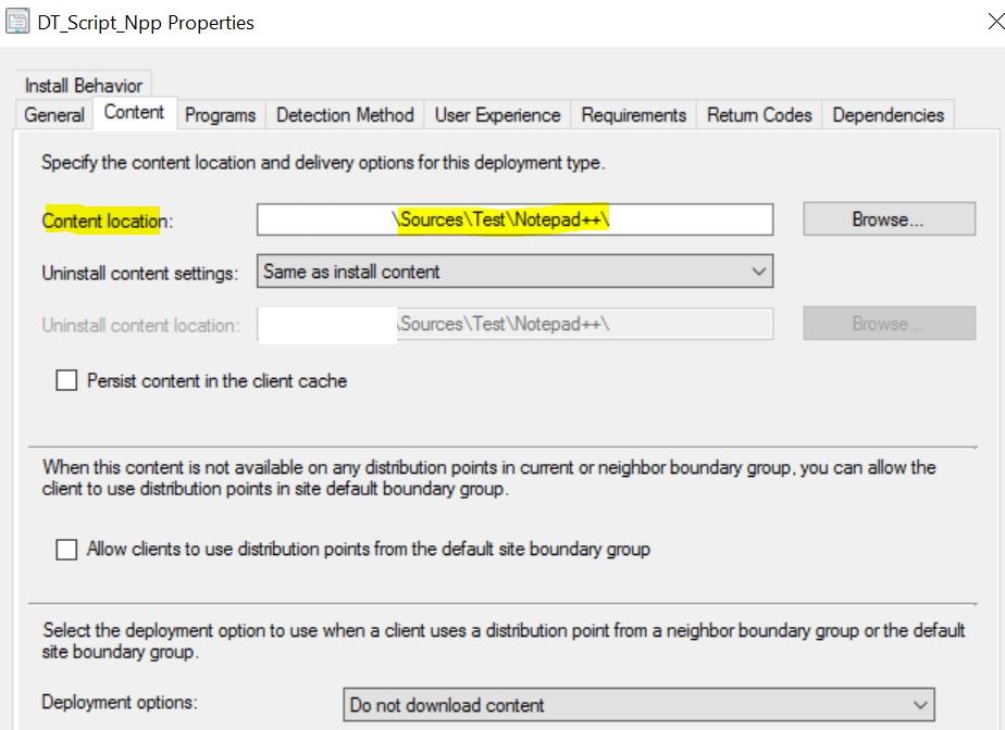 DT_Script_Npp properties – Create Script Deployment Type Using PowerShell for SCCM EXE Application 10