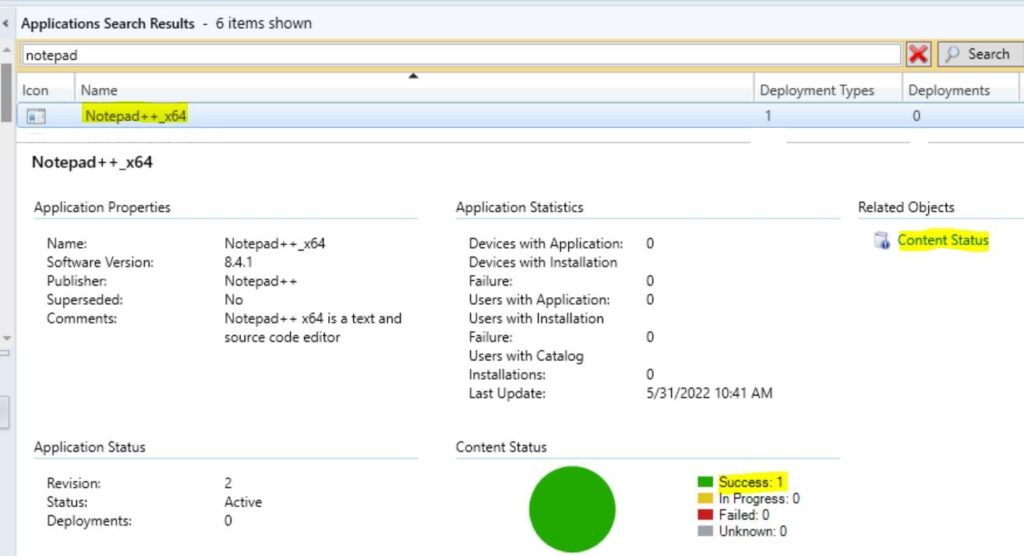 Application Content distribution status – Create SCCM EXE Application Deployment using PowerShell 16