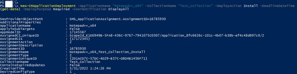 New-CMApplicationDeployment – Create Script Deployment Type Using PowerShell for SCCM EXE Application 17