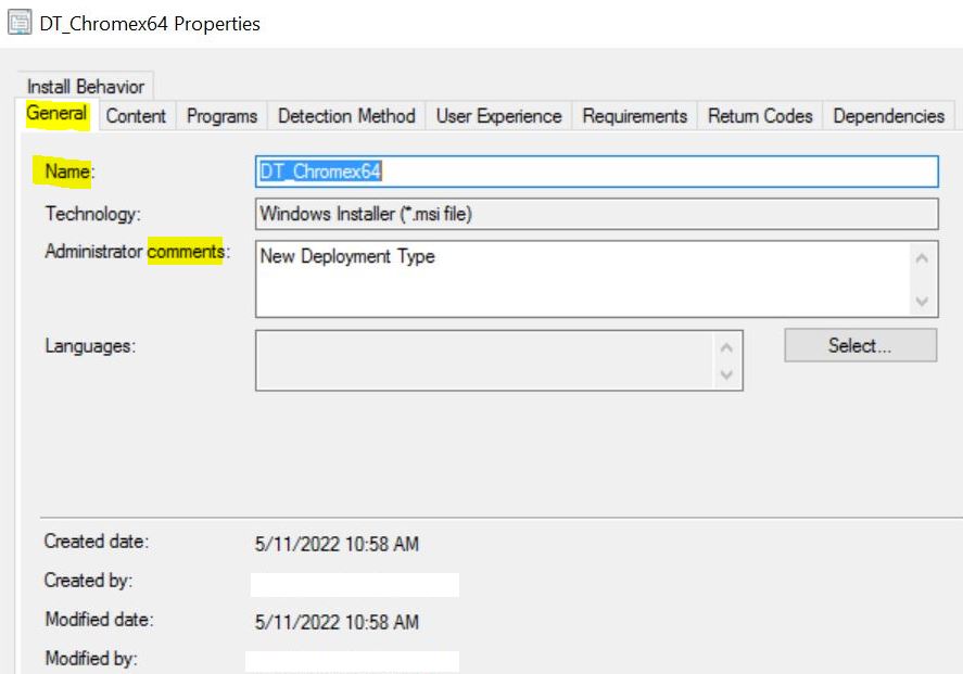 DT_Chromex64 properties – Create SCCM Application Deployment using PowerShell 9