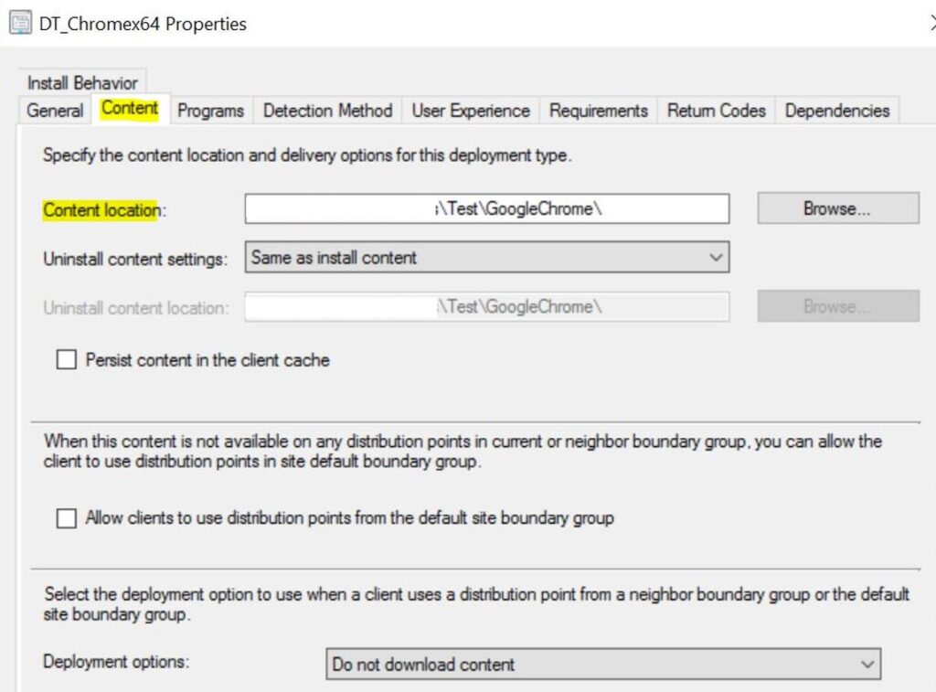 DT_Chromex64 properties – Create SCCM Application Deployment using PowerShell 10