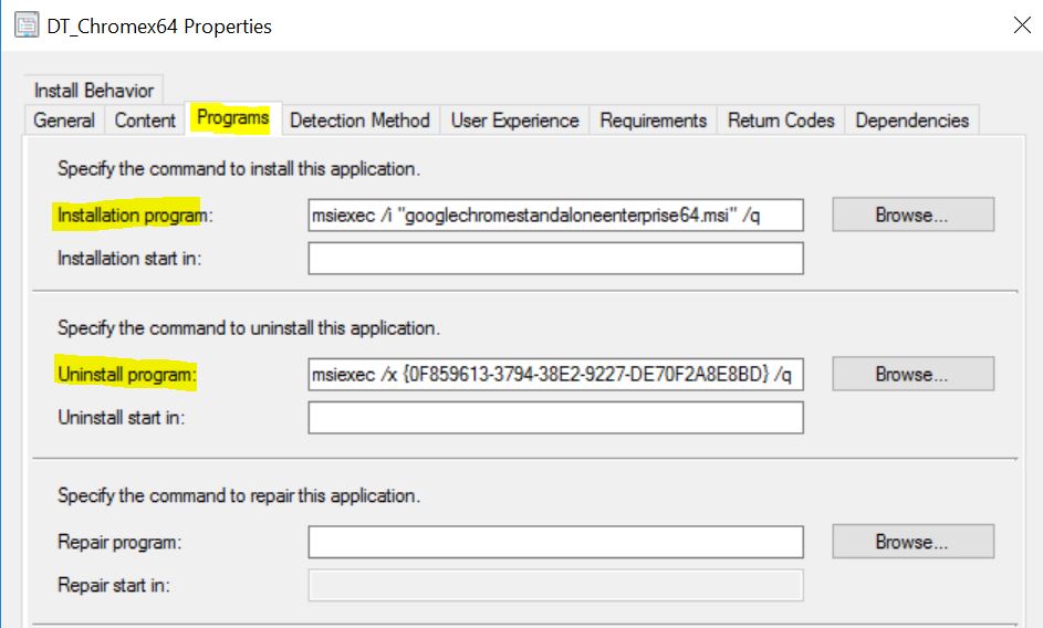 DT_Chromex64 properties – Create SCCM Application Deployment using PowerShell 11