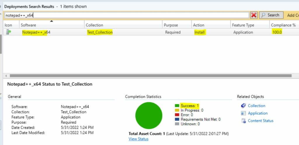 Deployment Status -Create Script Deployment Type Using PowerShell for SCCM EXE Application 19